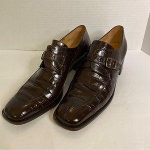 Bruno magli brown vintage leather loafers size 8 AA Y2K